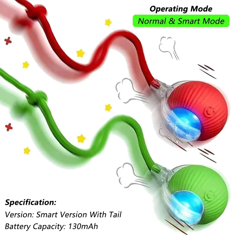 SmartPaw™ Interactive Rolling Cat Ball with Tail – Rechargeable Automatic Pet Toy