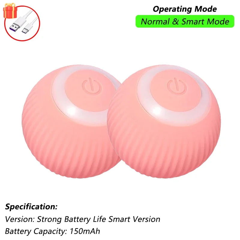 SmartPaw™ Interactive Rolling Cat Ball with Tail – Rechargeable Automatic Pet Toy