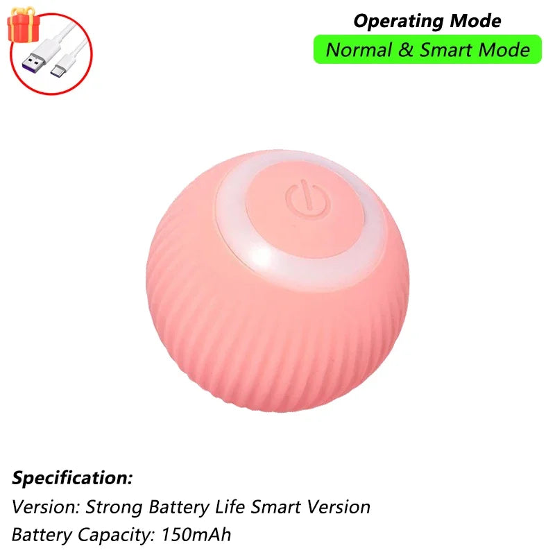 SmartPaw™ Interactive Rolling Cat Ball with Tail – Rechargeable Automatic Pet Toy