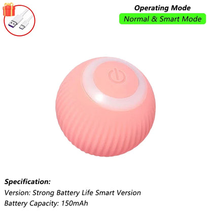 SmartPaw™ Interactive Rolling Cat Ball with Tail – Rechargeable Automatic Pet Toy