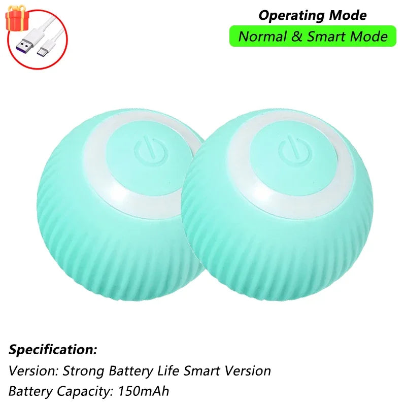 SmartPaw™ Interactive Rolling Cat Ball with Tail – Rechargeable Automatic Pet Toy