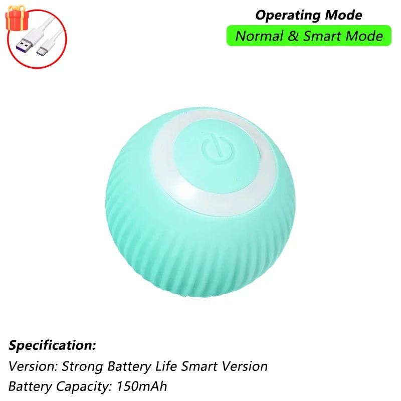 SmartPaw™ Interactive Rolling Cat Ball with Tail – Rechargeable Automatic Pet Toy