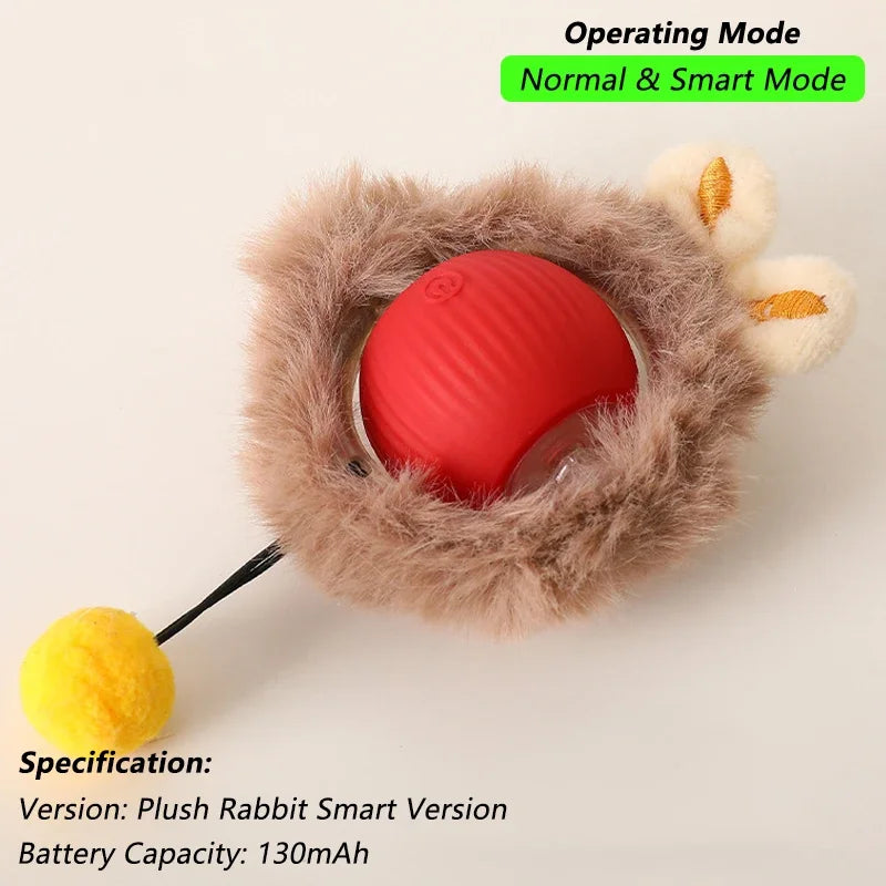 SmartPaw™ Interactive Rolling Cat Ball with Tail – Rechargeable Automatic Pet Toy