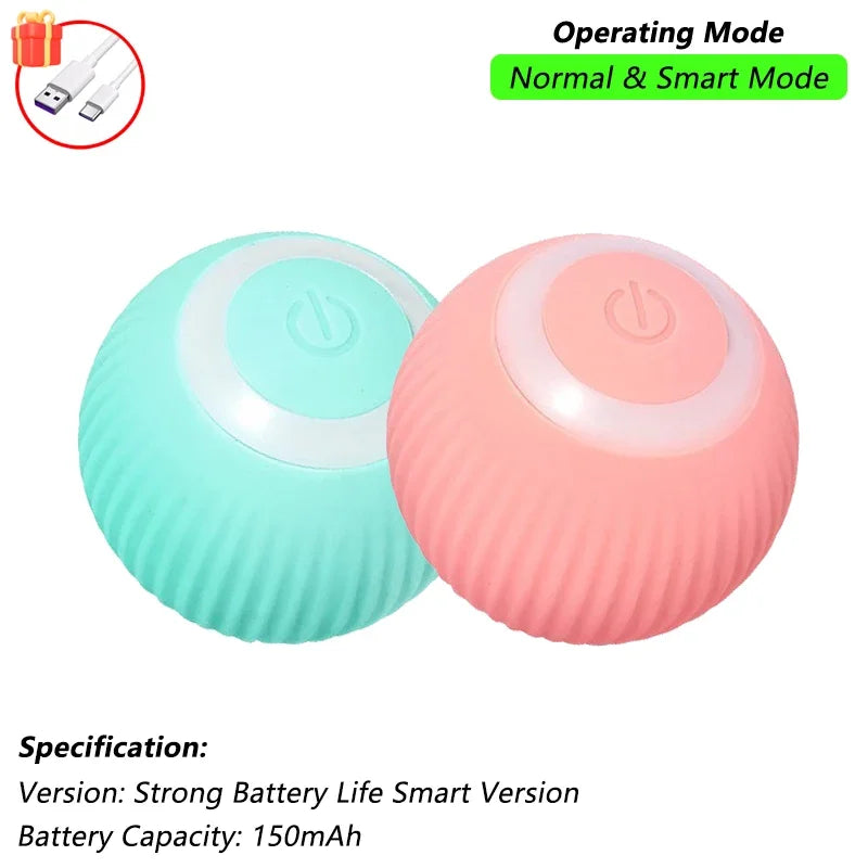 SmartPaw™ Interactive Rolling Cat Ball with Tail – Rechargeable Automatic Pet Toy